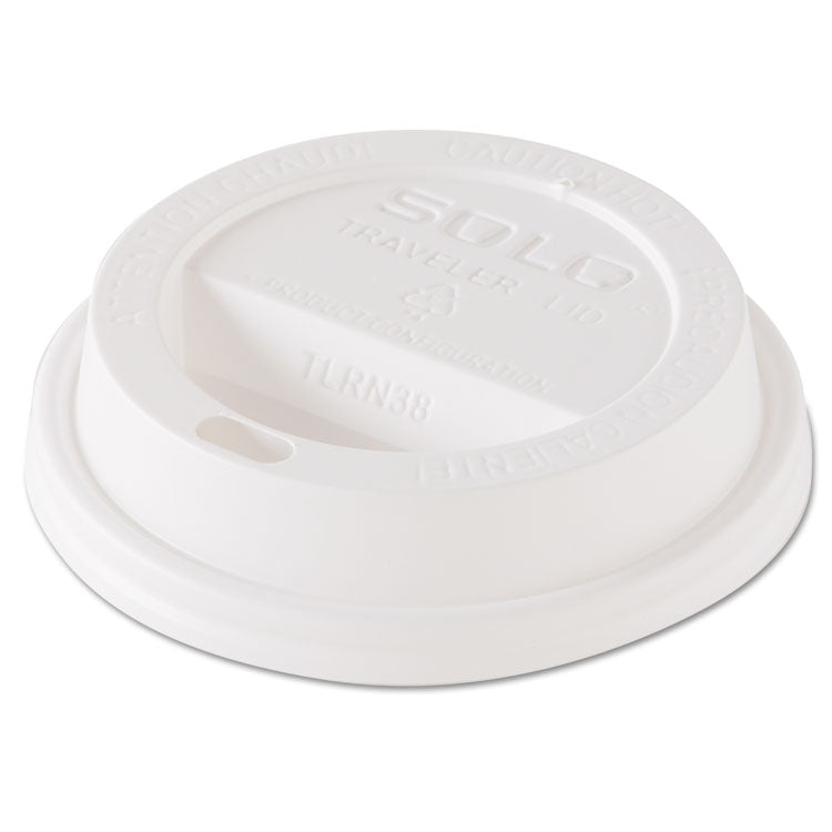 Dart - Traveler Dome Hot Cup Lid, Fits 8 oz Cups, White, 100/Pack, 10 Packs/Carton