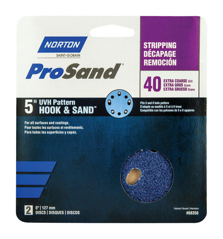 NORTON - Norton ProSand 5 in. Zirconia Alumina Hook and Loop Sanding Disc 40 Grit Extra Coarse 2 pk