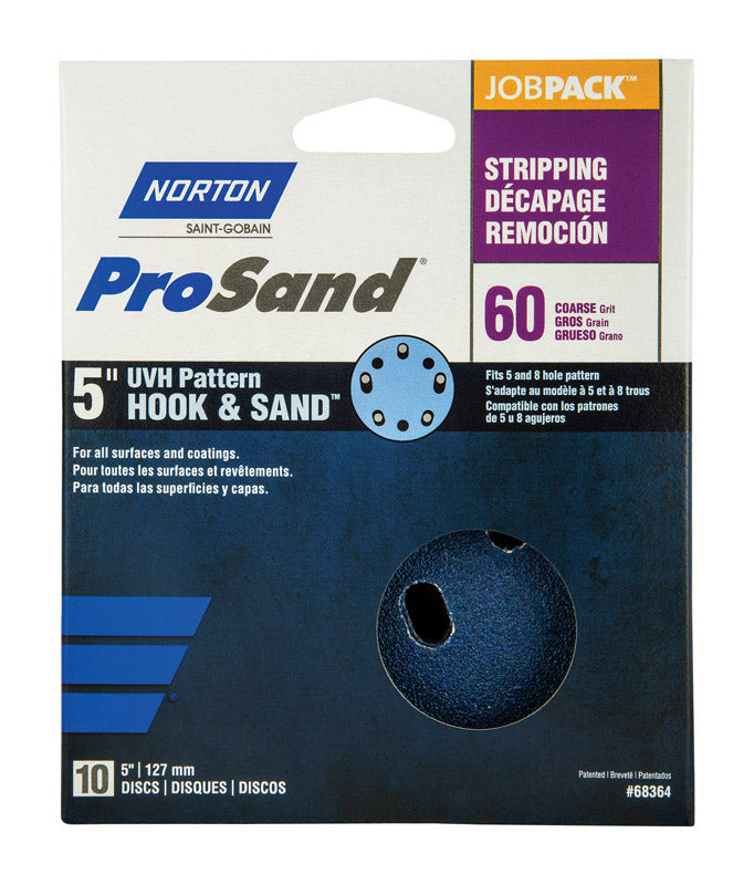 NORTON - Norton ProSand 5 in. Zirconia Alumina Hook and Loop H831 Sanding Disc 60 Grit Coarse 10 pk [7660768364]