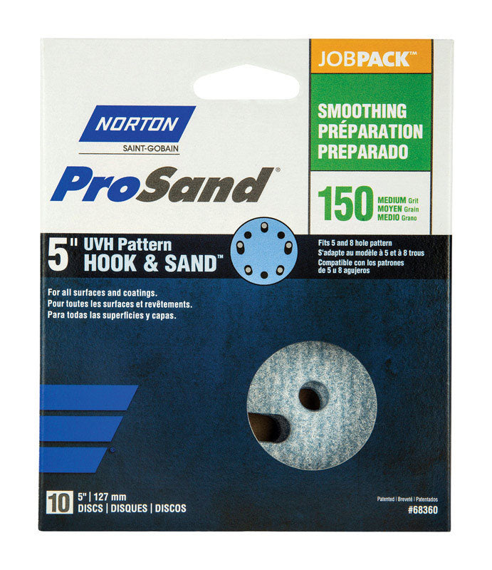 NORTON - Norton ProSand 5 in. Ceramic Alumina Hook and Loop A975 Sanding Disc 150 Grit Fine 10 pk [7660768360]