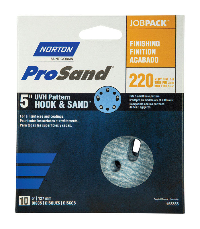 NORTON - Norton ProSand 5 in. Ceramic Alumina Hook and Loop A975 Sanding Disc 220 Grit Very Fine 10 pk [7660768358]