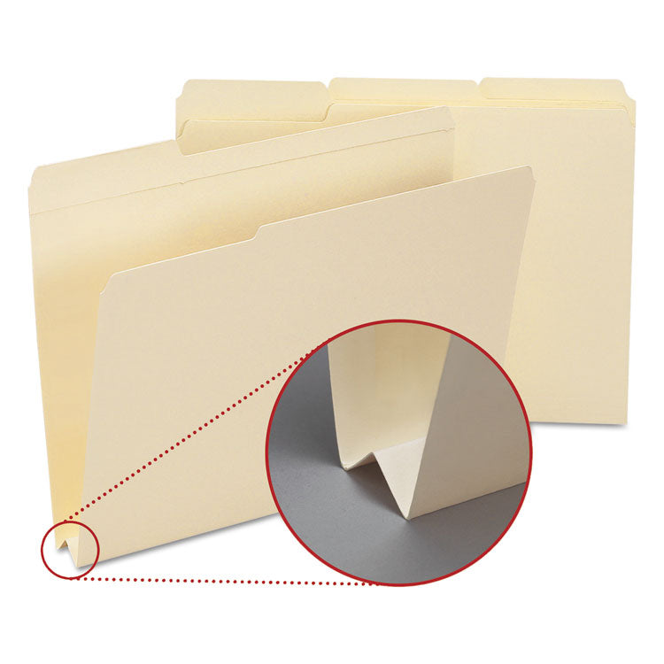 Smead - Expandable Heavyweight File Folders, 1/3-Cut Tabs: Assorted, Letter Size, 1.5" Expansion, Manila, 50/Box