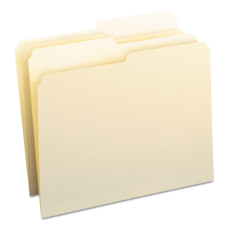 Smead - Manila File Folders, 1/2-Cut Tabs: Assorted, Letter Size, 0.75" Expansion, Manila, 100/Box (7774128)