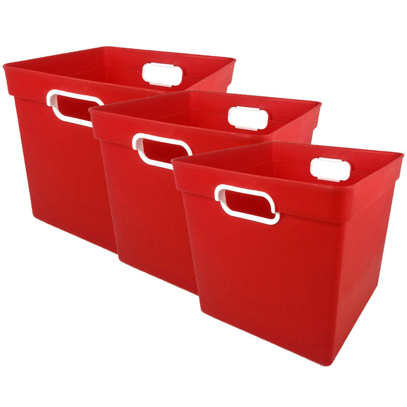 ROMANOFF - Cube Bin, Red, Pack of 3