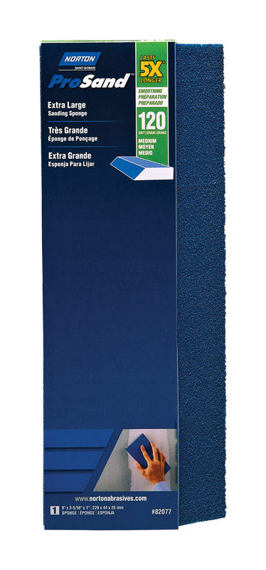 NORTON - Norton ProSand 9 in. L X 3.83 in. W X 1 in. 120 Grit Medium Extra Large Sanding Sponge