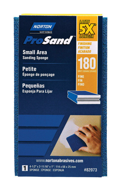 NORTON - Norton ProSand 4.5 in. L X 2.69 in. W X 1 in. 180 Grit Fine Small Area Sanding Sponge