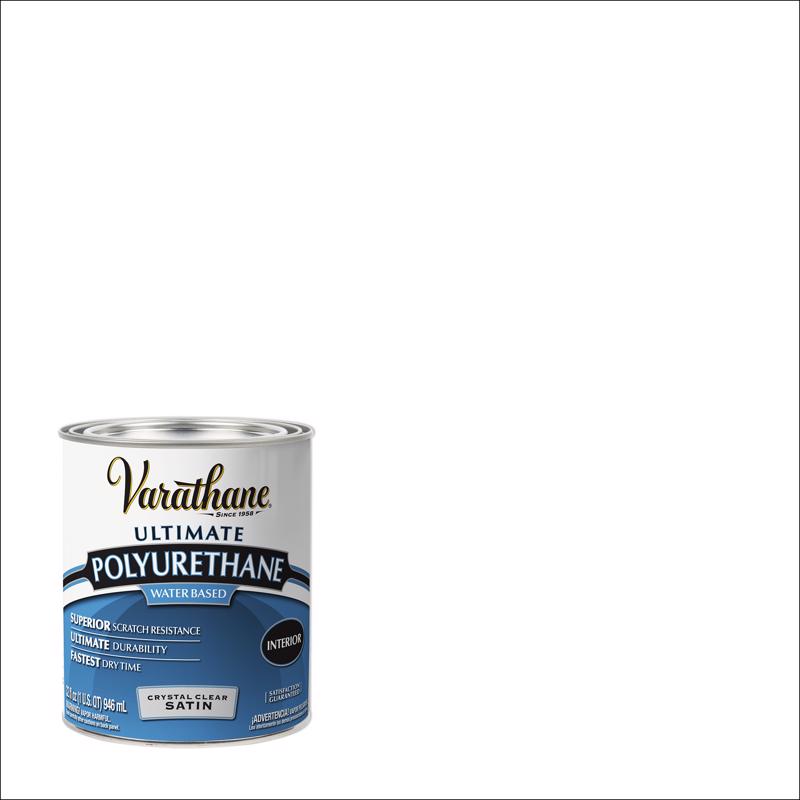 VARATHANE - Varathane Ultimate Satin Crystal Clear Water-Based Polyurethane 1 qt - Case of 2