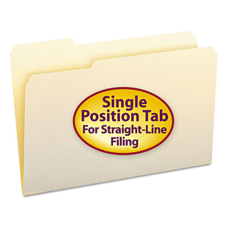 Smead - Manila File Folders, 1/3-Cut Tabs: Left Position, Legal Size, 0.75" Expansion, Manila, 100/Box