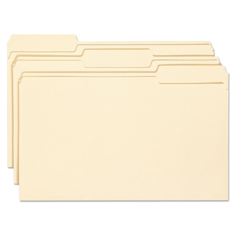 Smead - Top Tab File Folders with Antimicrobial Product Protection, 1/3-Cut Tabs: Assorted, Legal, 0.75" Expansion, Manila, 100/Box