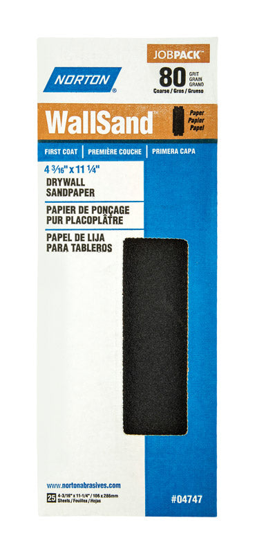 NORTON - Norton WallSand 11-1/4 in. L X 4-3/16 in. W 80 Grit Silicon Carbide Drywall Sandpaper 25 pk