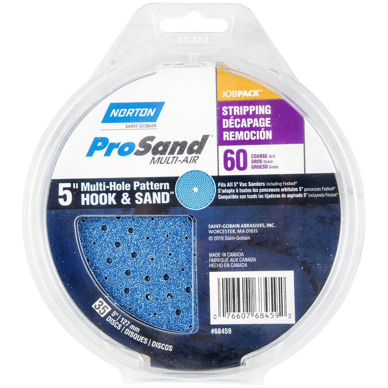 NORTON - Norton ProSand 5 in. Zirconia Alumina Hook and Loop H831 Sanding Disc 60 Grit Coarse 35 pk