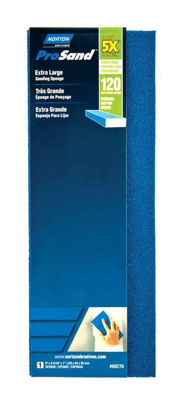 NORTON - Norton ProSand 9 in. L X 3-5/16 in. W X 1 in. 120 Grit Medium Extra Large Sanding Sponge