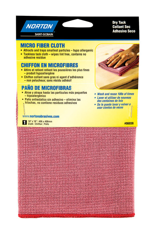 NORTON - Norton 16 in. W X 16 in. L Red Microfiber Tack Cloth