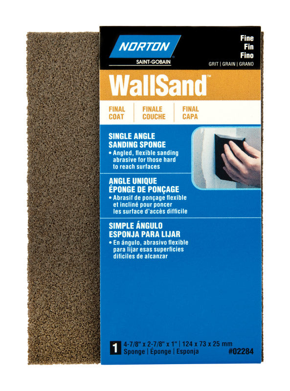 NORTON - Norton WallSand 4.88 in. L X 2.88 in. W X 1 in. Fine Single Angle Sanding Sponge