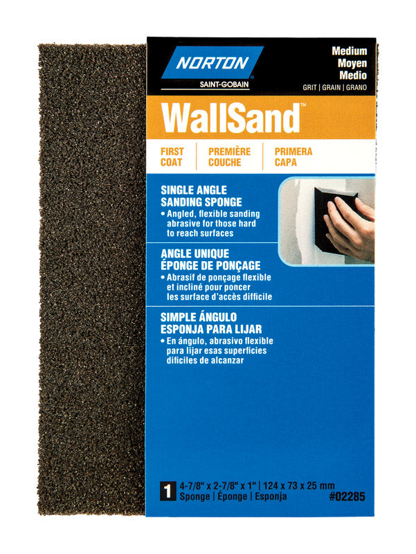 NORTON - Norton WallSand 4.88 in. L X 2.88 in. W X 1 in. Medium Single Angle Sanding Sponge