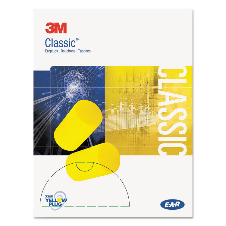 3M - E-A-R Classic Small Earplugs in Pillow Paks, Cordless, PVC Foam, Yellow, 200 Pairs/Box