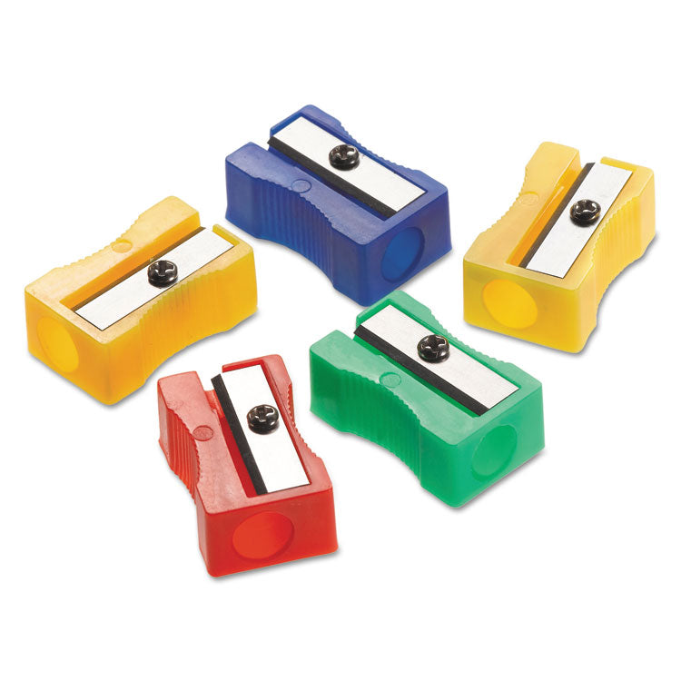 Westcott - One-Hole Manual Pencil Sharpeners, 4 x 2 x 1, Assorted Colors, 24/Pack