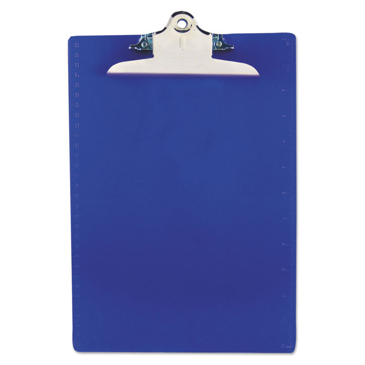 Saunders - Recycled Plastic Clipboard with Ruler Edge, 1" Clip Capacity, Holds 8.5 x 11 Sheets, Blue