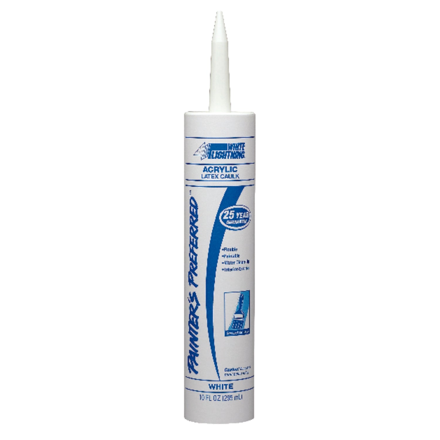White Lightning Painter's Preferred White Acrylic Latex Caulk 10 oz - Case of 12