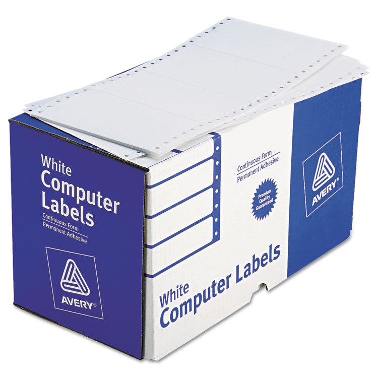 Avery - Dot Matrix Printer Mailing Labels, Pin-Fed Printers, 2.94 x 5, White, 3,000/Box