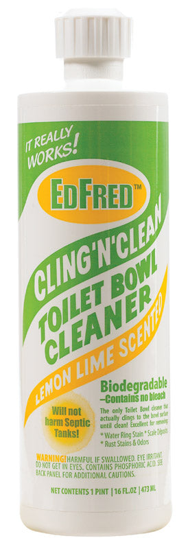 EDFRED - EdFred Cling 'N' Clean Lemon Lime Scent Toilet Bowl Cleaner 16 oz Liquid - Case of 12