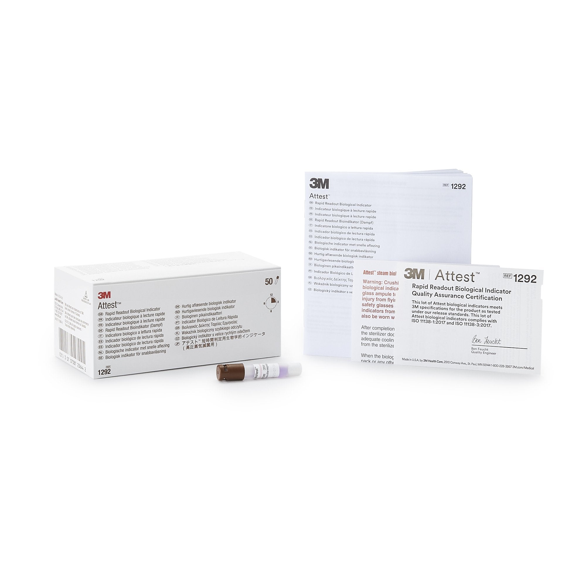 Solventum Corporation - Attest™ Rapid Readout Sterilization Biological Indicator Vial Steam [50/BX] (283333_BX)