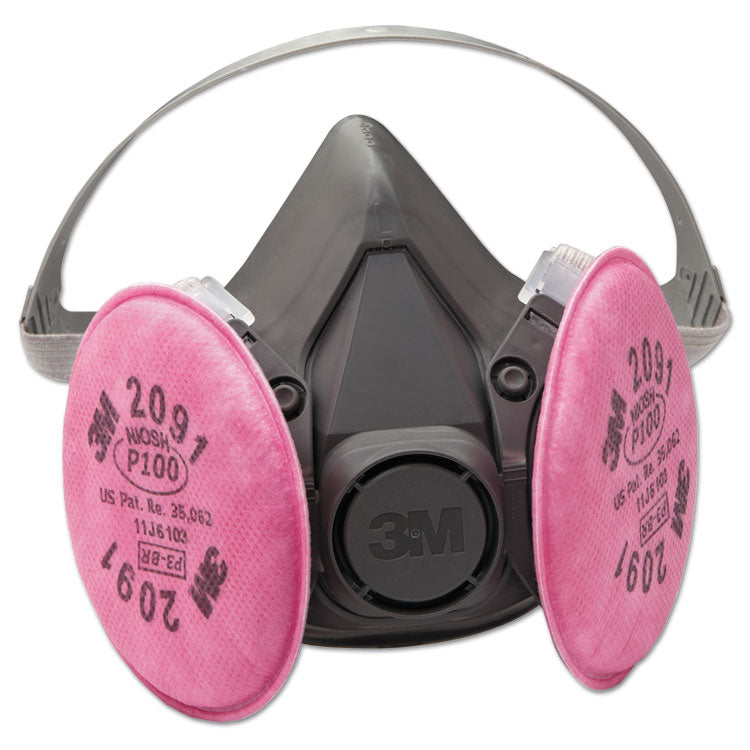 3M - Half Facepiece Respirator 6000 Series, Reusable, Medium (9107913)