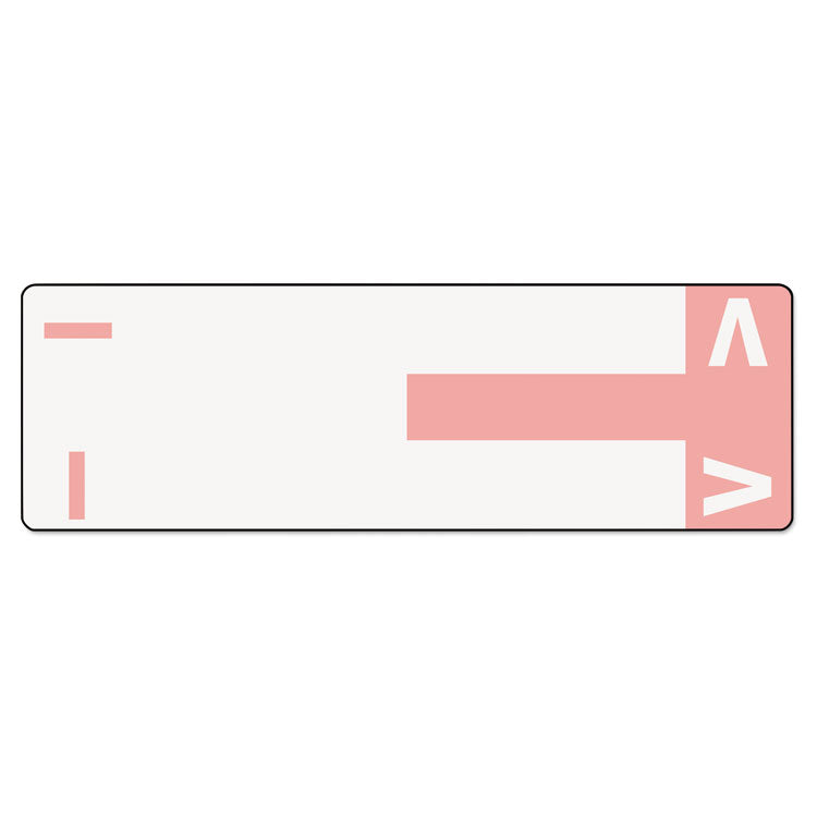 Smead - AlphaZ Color-Coded First Letter Combo Alpha Labels, I/V, 1.16 x 3.63, Pink/White, 5/Sheet, 20 Sheets/Pack