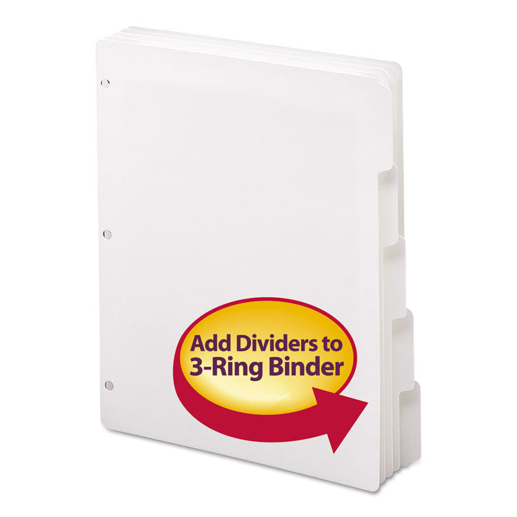 Smead - Three-Ring Binder Index Divider, 5-Tab, 11 x 8.5, White, 20 Sets