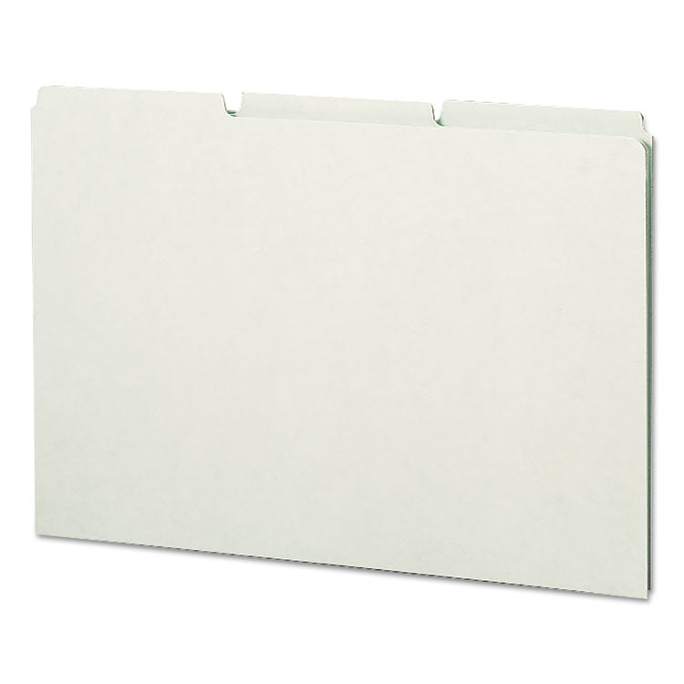 Smead - Recycled Blank Top Tab File Guides, 1/3-Cut Top Tab, Blank, 8.5 x 14, Green, 50/Box