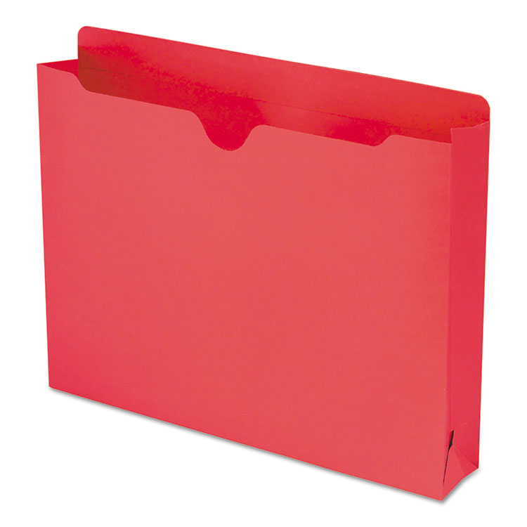 Smead - Colored File Jackets with Reinforced Double-Ply Tab, Straight Tab, Letter Size, Red, 50/Box