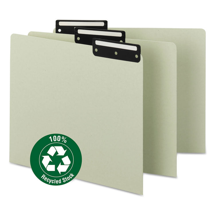 Smead - Recycled Blank Top Tab File Guides, 1/3-Cut Top Tab, Blank, 8.5 x 11, Green, 50/Box