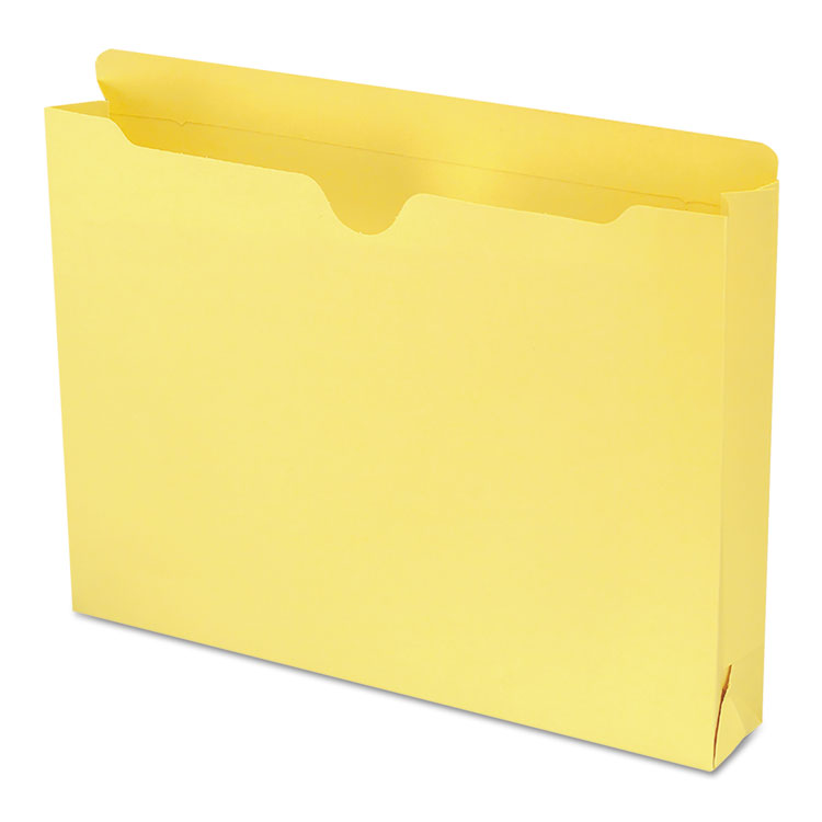 Smead - Colored File Jackets with Reinforced Double-Ply Tab, Straight Tab, Letter Size, Yellow, 50/Box