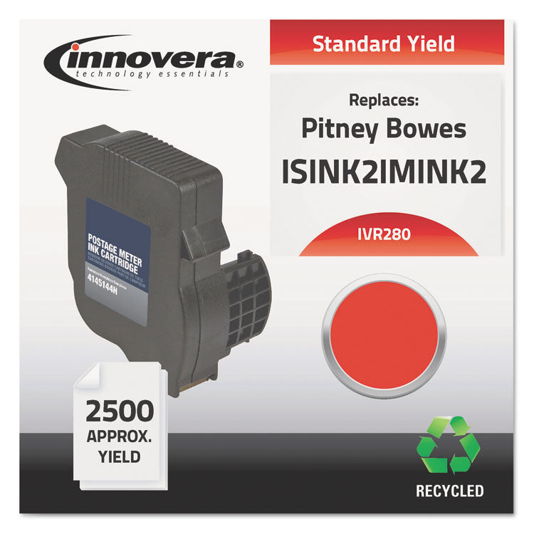 Innovera - Remanufactured Red Postage Meter Ink, Replacement for IM-280 (ISINK2IMINK2), 2,500 Page-Yield