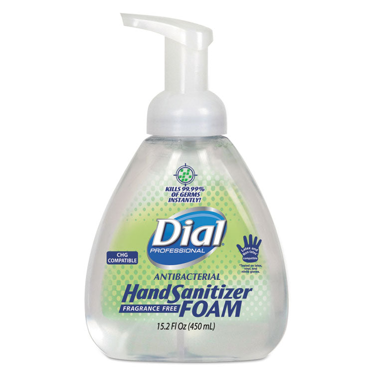 Dial Professional - Antibacterial Foam Hand Sanitizer, 15.2 oz Pump Bottle, Fragrance-Free