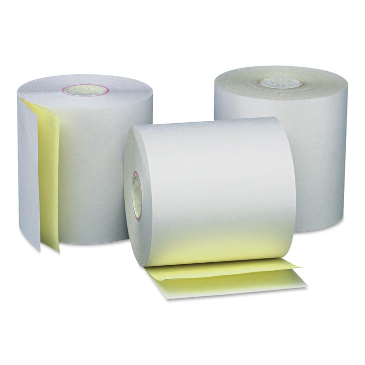 Universal - Carbonless Paper Rolls, 0.44" Core, 3" x 90 ft, White/Canary, 50/Carton