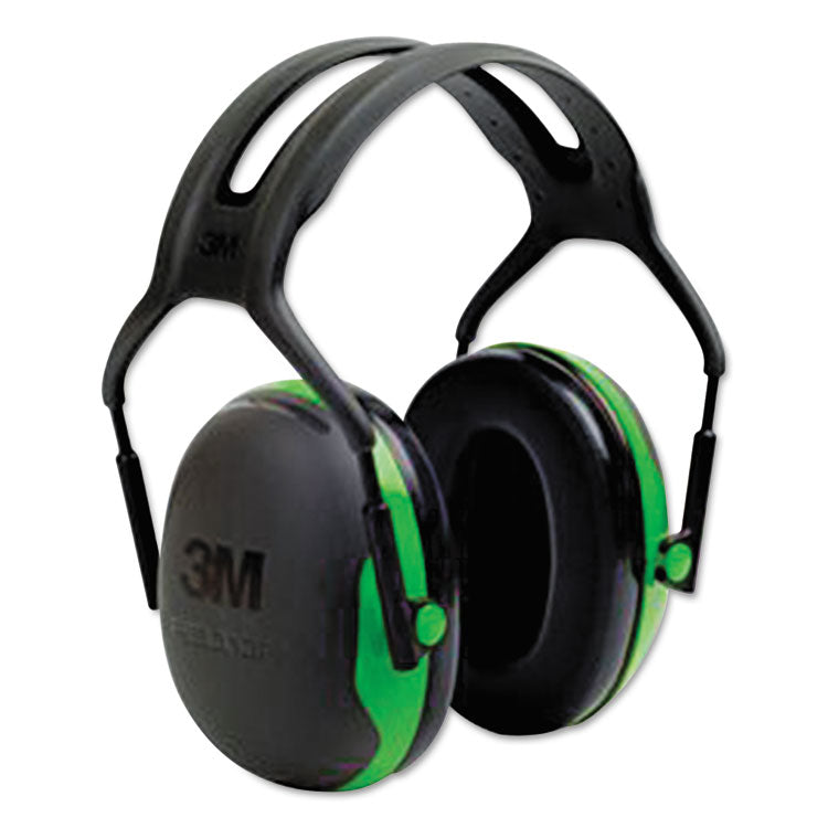 3M - PELTOR X Series Earmuffs, Model X1A, 22 dB NRR, Black/Green