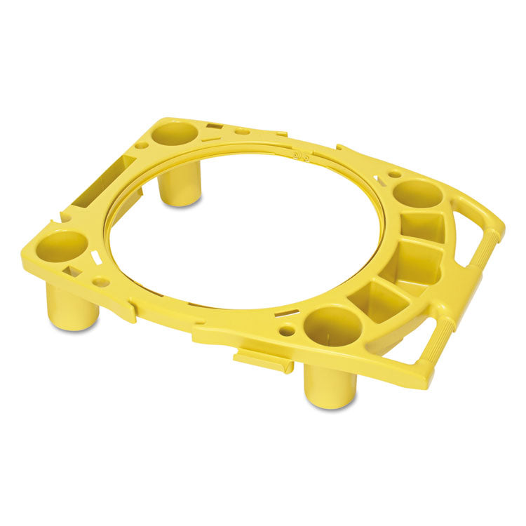 Rubbermaid Commercial - Standard Brute Rim Caddy, Four Compartments, Fits 32.5" Diameter Cans, 26.5 x 6.75, Yellow