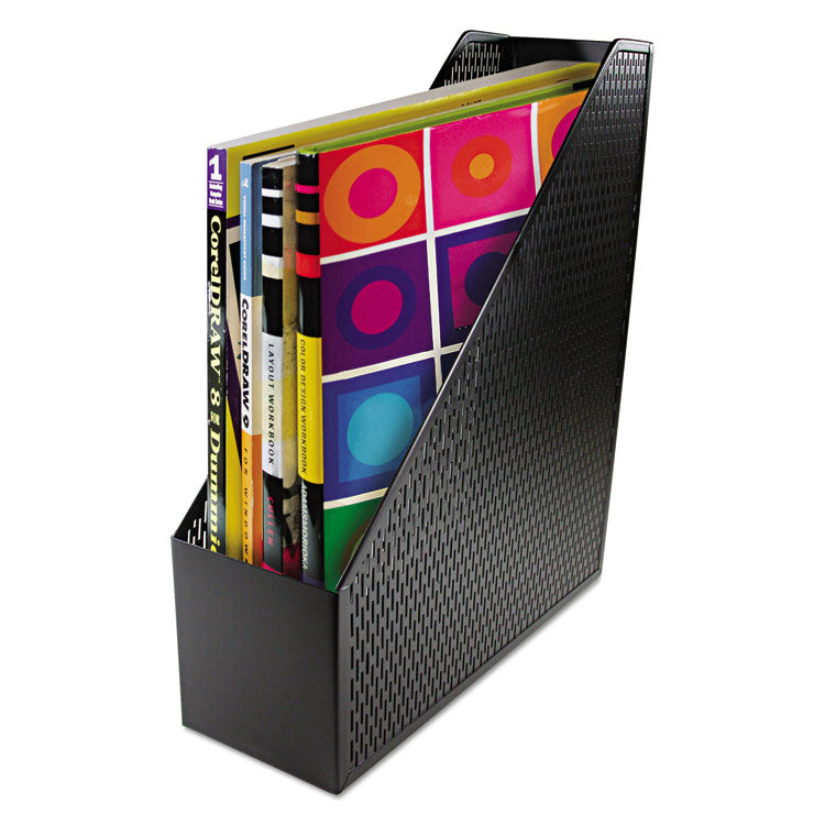 Artistic - Urban Collection Punched Metal Magazine File, 3.5 x 10 x 11.5, Black