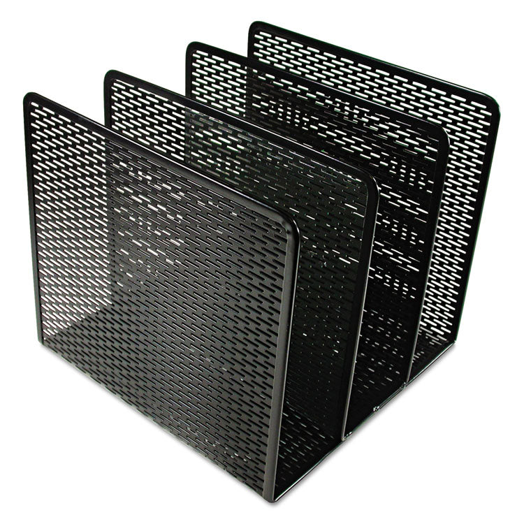Artistic - Urban Collection Punched Metal File Sorter, 3 Sections, Letter Size Files, 8" x 8" x 7.25", Black