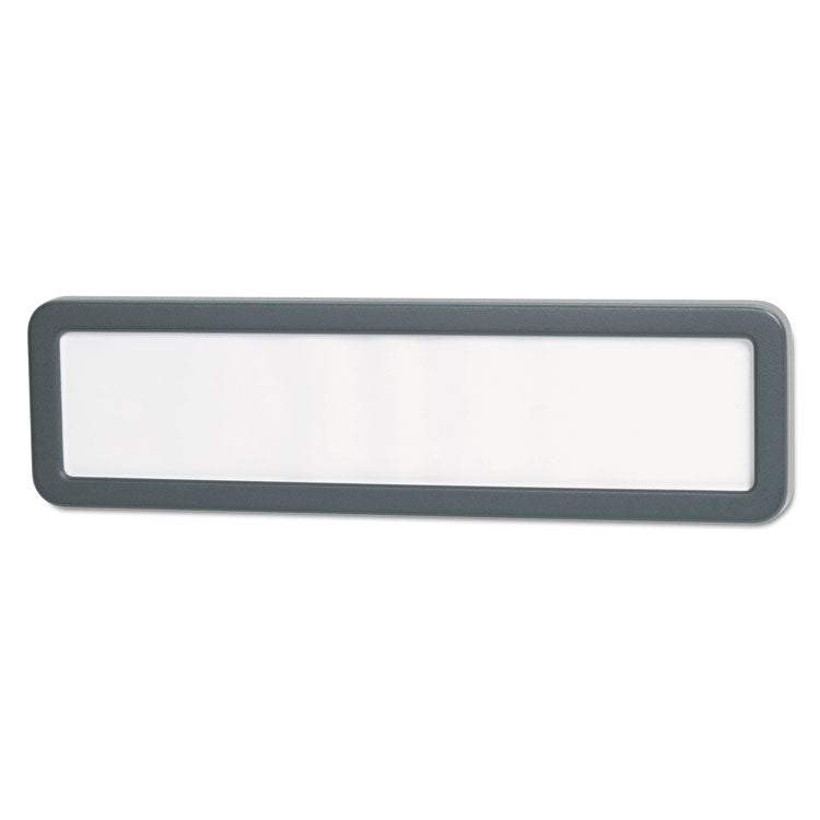 Universal - Recycled Cubicle Nameplate with Rounded Corners, 9 x 2.5, Charcoal