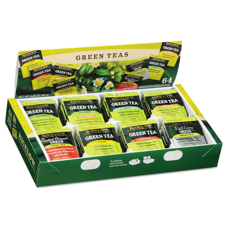 Bigelow - Green Tea Assortment, Tea Bags, 64/Box, 6 Boxes/Carton