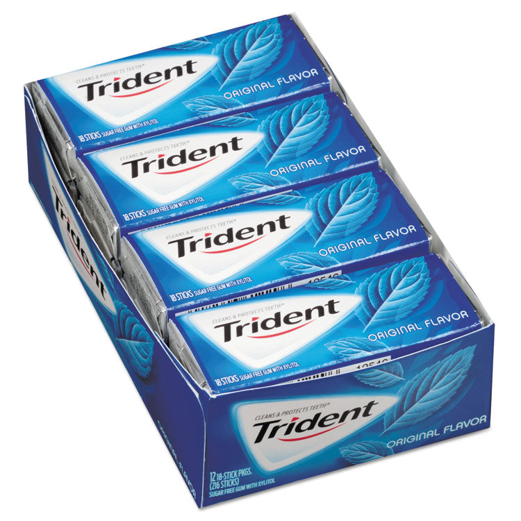 Trident - Sugar-Free Gum, Original Mint, 14 Sticks/Pack, 12 Pack/Box