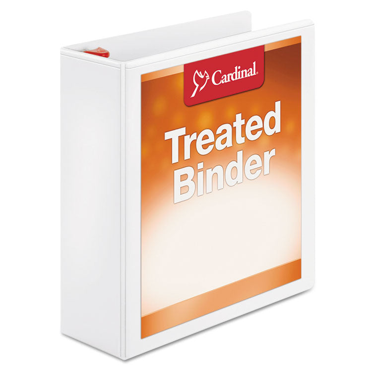 Cardinal - Treated ClearVue Locking Slant-D Ring Binder, 3 Rings, 3" Capacity, 11 x 8.5, White