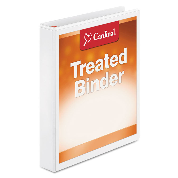 Cardinal - Treated ClearVue Locking Slant-D Ring Binder, 3 Rings, 1" Capacity, 11 x 8.5, White