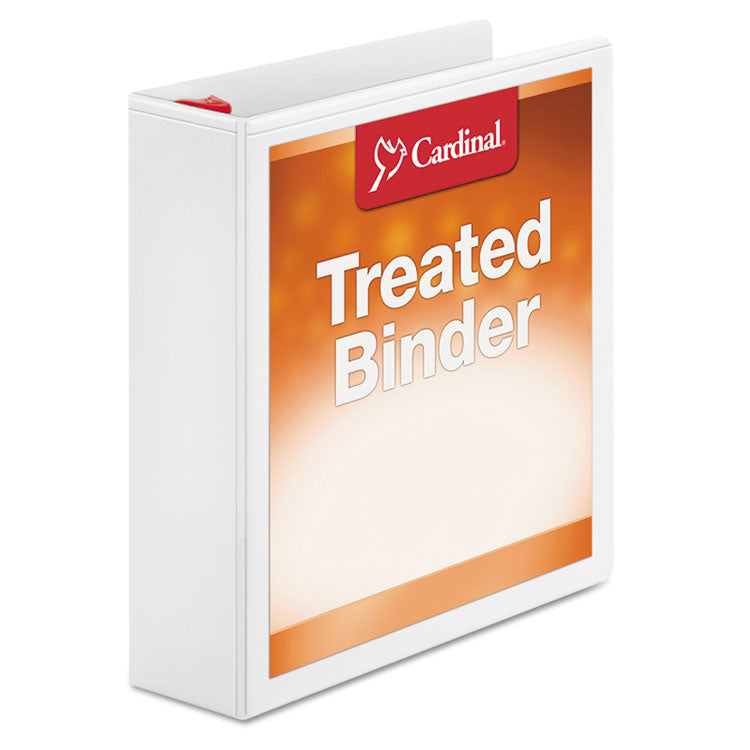 Cardinal - Treated ClearVue Locking Slant-D Ring Binder, 3 Rings, 2" Capacity, 11 x 8.5, White