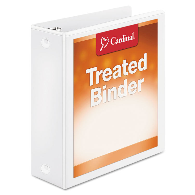 Cardinal - Treated Binder ClearVue Locking Round Ring Binder, 3 Rings, 3" Capacity, 11 x 8.5, White