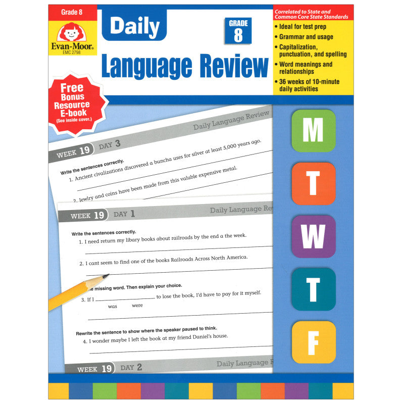 EVAN-MOOR - Daily Language Review Teacher's Edition Book, Grade 8