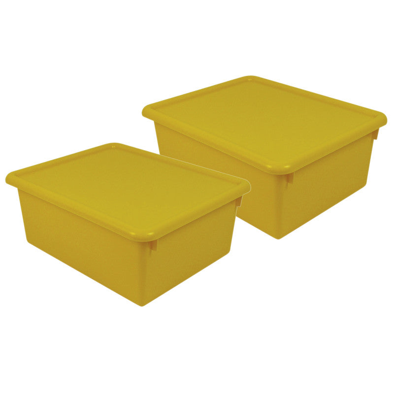 ROMANOFF - Stowaway® 5" Letter Box with Lid, Yellow, Pack of 2