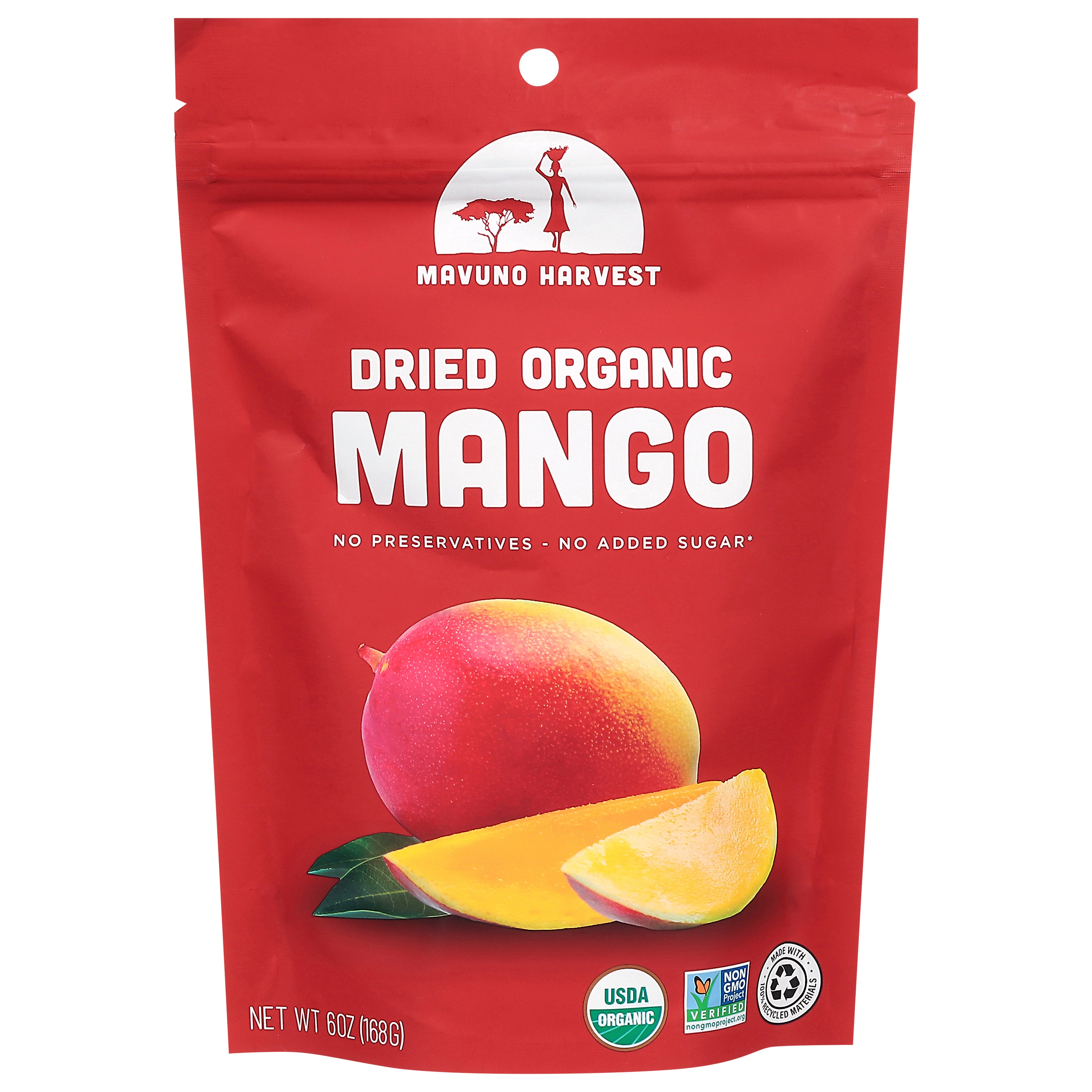 Mavuno Harvest Organic Dried Mango 6 oz - Case of 6